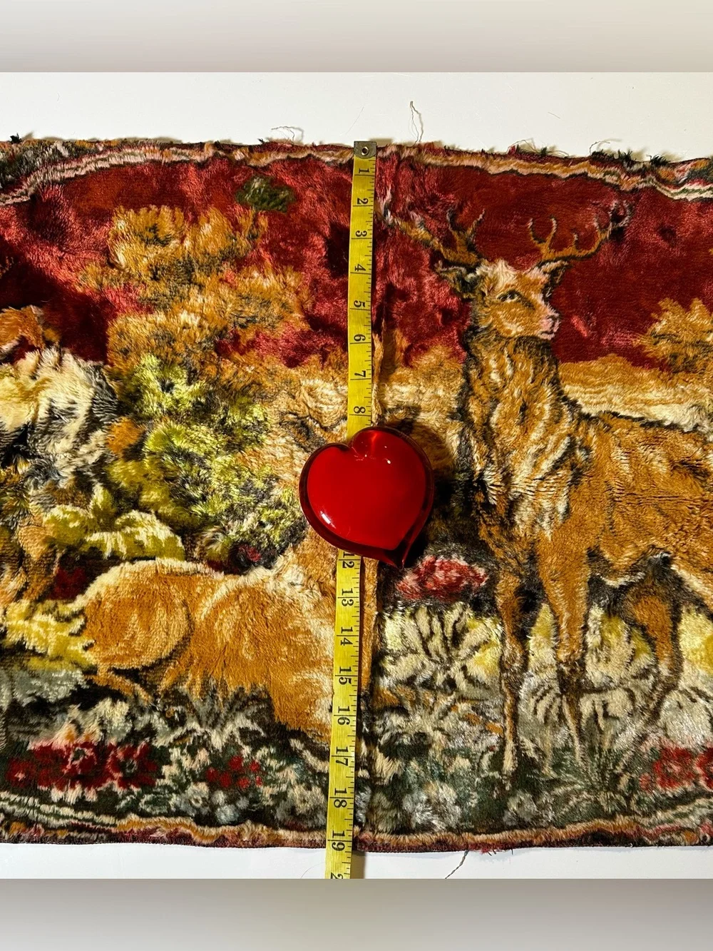Vtg Deer Family Wall Tapestry Hunting Lodge Decor Hanging Rustic Cabin Woodland